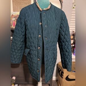 Women’s Chico’s Teal Quilted Jacket sz 2 =12